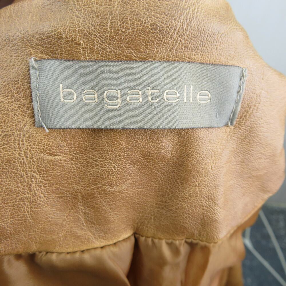 Bagatelle Faux Leather Jacket Women’s Small Camel Bronze Soft Moto Street Style - Picture 10 of 12